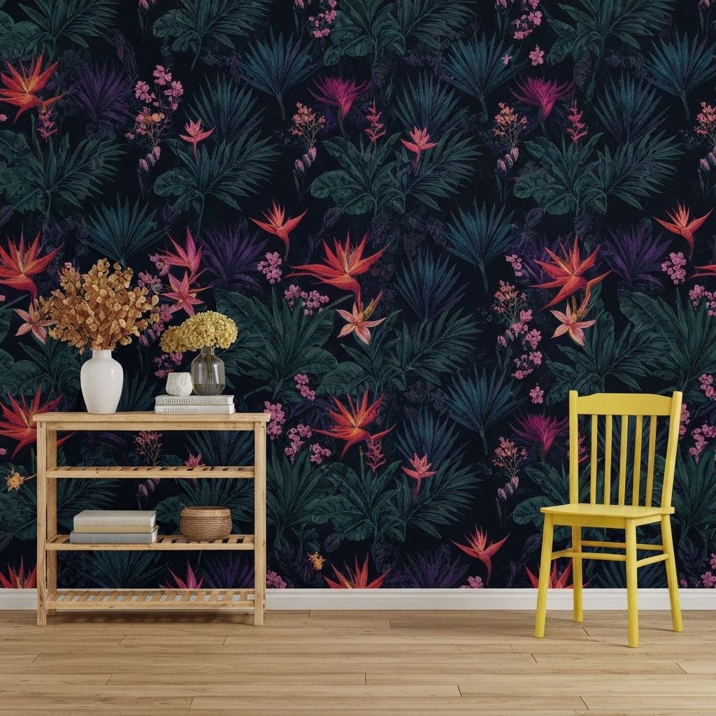 Fantastical Night Garden Wallpaper